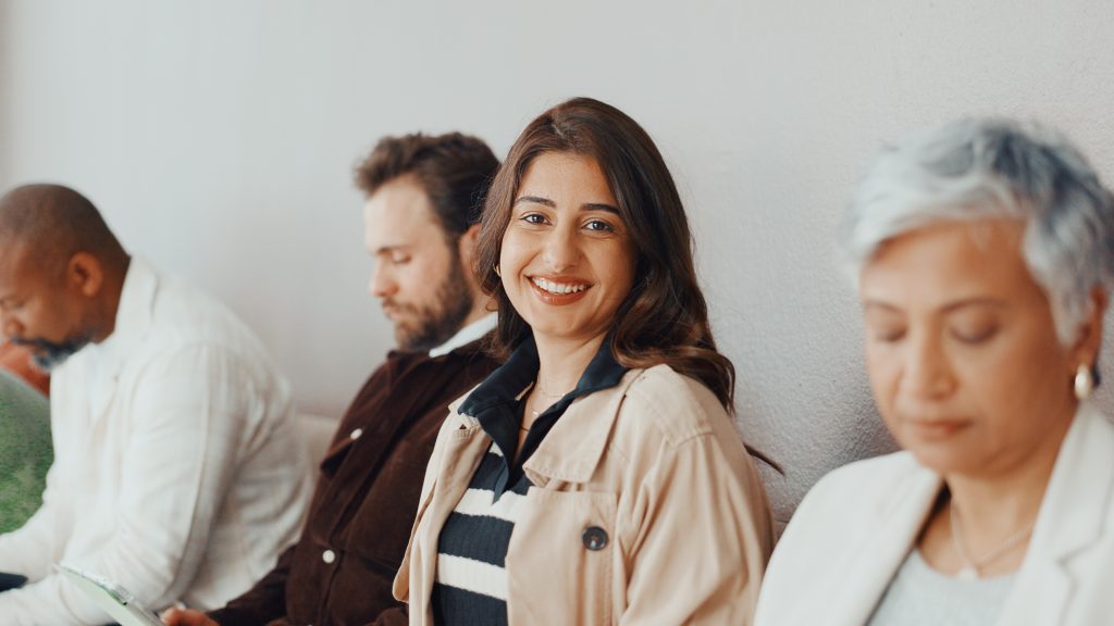 Group of patients sitting together in a waiting room